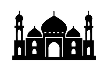 Islamic mosque silhouette vector illustration,  mosque cion silhouette vector 