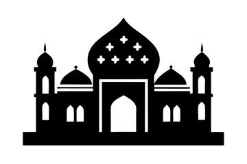 Islamic mosque silhouette vector illustration,  mosque cion silhouette vector 