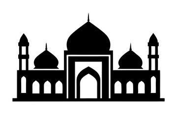 Islamic mosque silhouette vector illustration,  mosque cion silhouette vector 