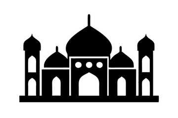 Islamic mosque silhouette vector illustration,  mosque cion silhouette vector 