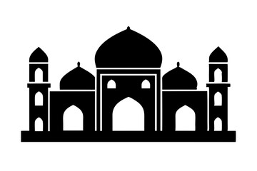 Islamic mosque silhouette vector illustration, 