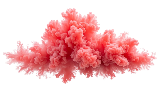a cloud of pink powder on a transparent background