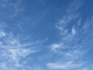 Beautiful cirrus clouds in blue sky