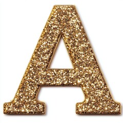 Gold Letter A Sign with Glittered Sparkles