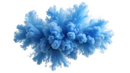 a cloud of vibrant blue smoke