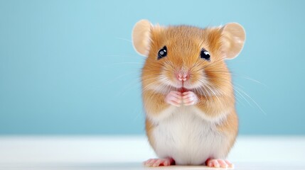 Adorable Hamster Posing for - Cute little hamster sitting and looking directly at the camera. Perfect for pet, animal, or nature themes