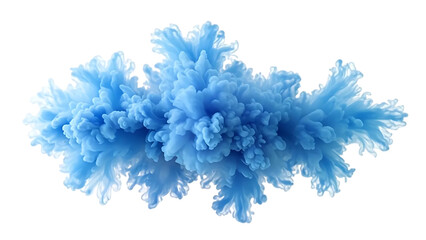 a cloud of vibrant blue smoke