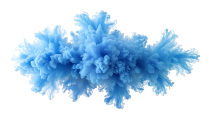 a cloud of vibrant blue smoke