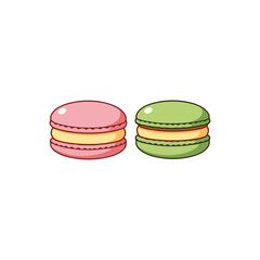 colorful macaroons isolated on white