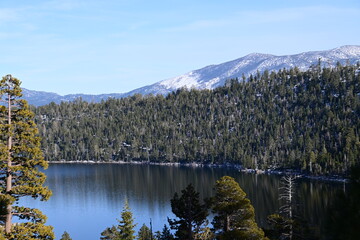 Beautiful view of Lake Tahoe in the winter