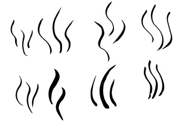 シンプルな手描きの湯気イラスト素材　ベクター