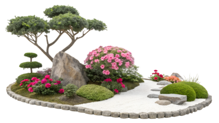 Lush flowers and greenery garden scene