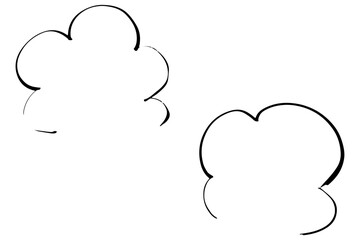 シンプルな手描きの湯気イラスト素材　ベクター