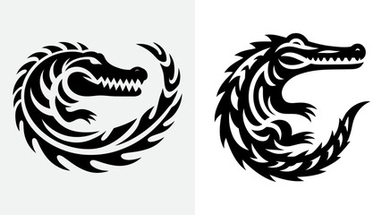 Tribal Crocodile Tattoo vector design