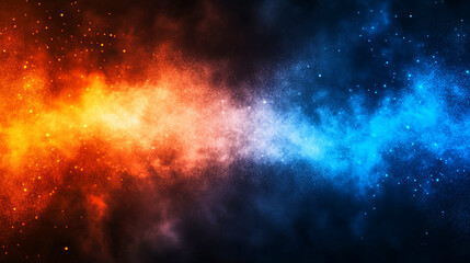 Naklejka premium Stunning gradient texture with vibrant blue, orange, and red hues on a dark background
