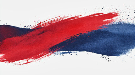 Dynamic abstract brushwork blending bold red strokes over navy blue texture