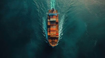 Aerial view of a port with cargo ships and cranes, highlighting international trade