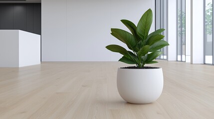 Modern office interior plant display