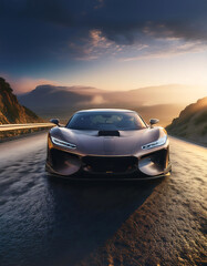 Naklejka premium car on the road