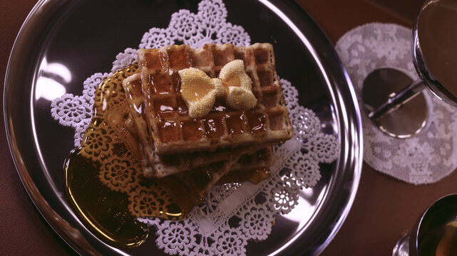 Pancake day waffle breakfast