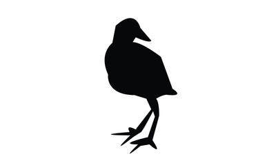 African crake bird Silhouette Design  And Vector Illustration. 
