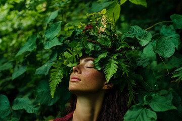Experiencing serenity in nature. Generative AI