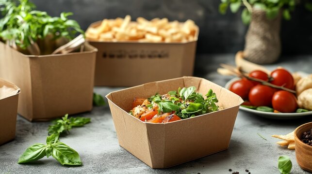 Open-Lid Box, eco-friendly packaging solutions, perfect for branding and restaurant use.