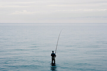 Quietly fishing alone. Generative AI