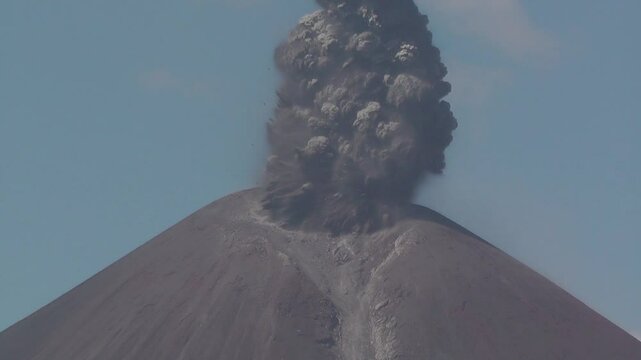 Powerful explosive activity from Momotombo volcano in Nicaragua.