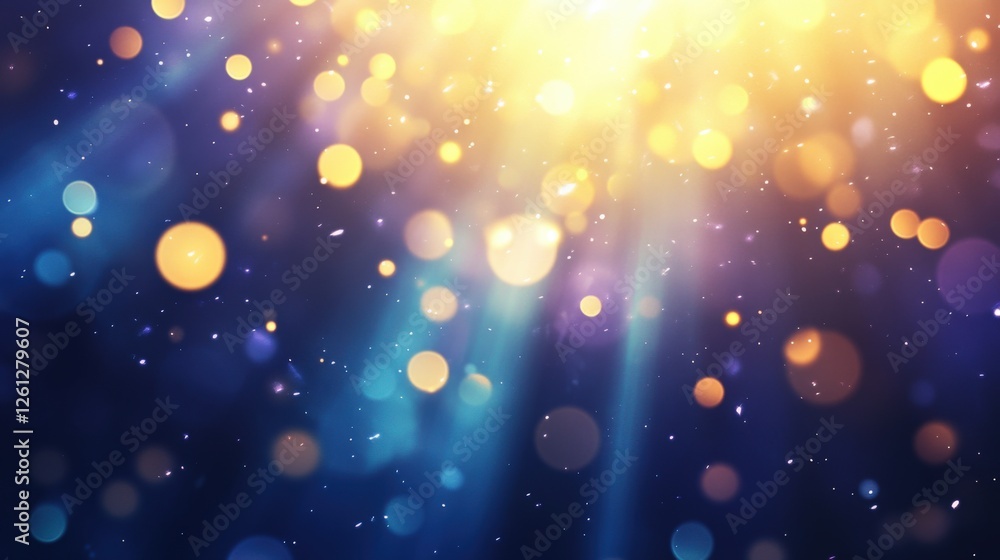 Poster abstract colorful bokeh lights background with glimmering particles