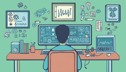 Computer-based information technology with a person interacting with internet connectivity, medical technology, and global health networks