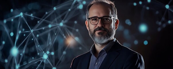 Concept communication network technology for internet business, showcasing global networks, telecommunication, and cryptocurrency with IoT and blockchain elements