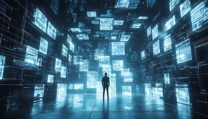 Concept digital transformation, representing the next generation technology and digital innovation