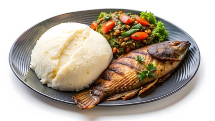 Grilled Tilapia with Sadza and Vegetables