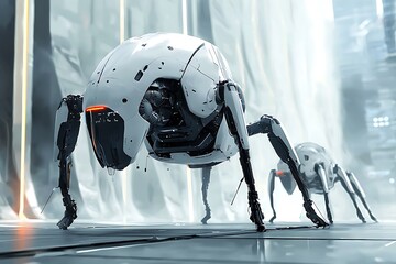 Conceptual illustration artificial intelligence, symbolizing advanced technology and intelligent systems in a futuristic setting