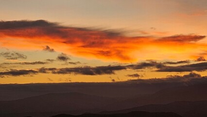 sunset over the mountains