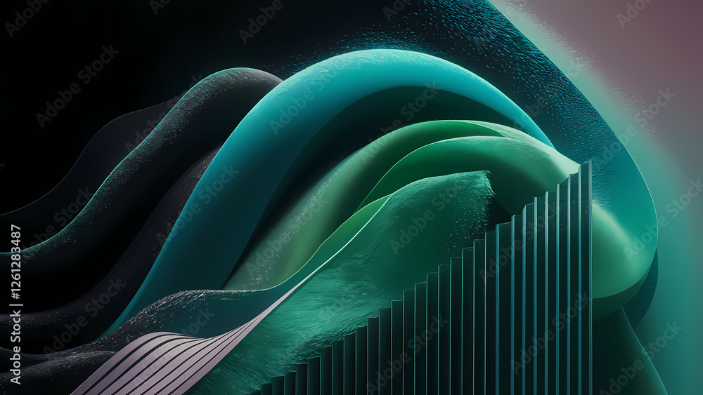 Poster an abstract gradient ombre background features thin vertical stripes that add a sense of depth and d