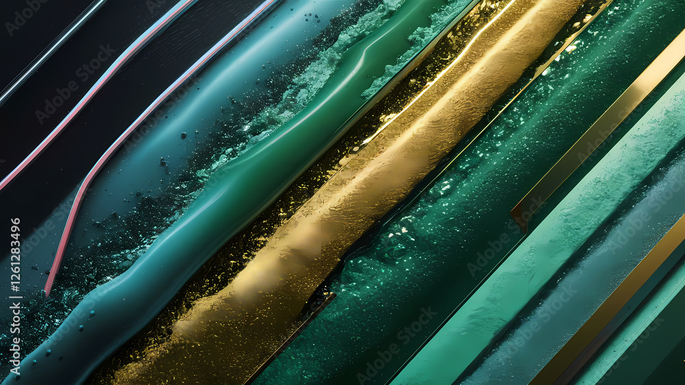 Poster a stunning abstract background features a neon glow and glitter, creating a lively and dynamic atmos