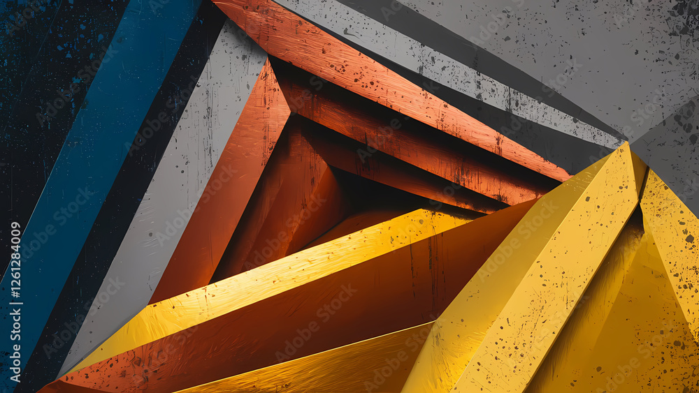 Poster a geometric abstraction of colors features a striking color gradient ombre transitioning seamlessly 