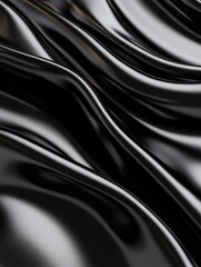 Fototapeta premium Elegant Black Draped Fabric - Smooth, flowing black fabric with elegant drapes and folds. Perfect for luxury or fashion backgrounds