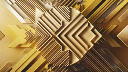 A Geometric Abstract Background Features an Intricate Design of Abstract Geometric Shapes - Digital Art