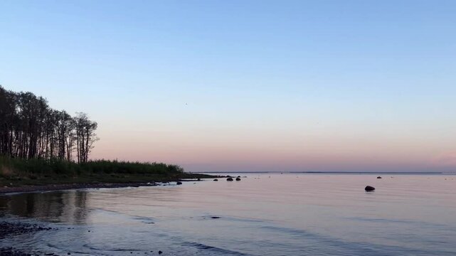 evening at sea, beautiful landscape, sunset
