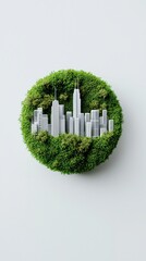 Urban greenery integration innovative cityscape with nature modern design architectural art eco-friendly concept