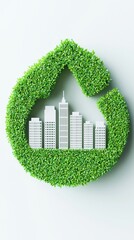 Sustainable urban development city graphic design eco-friendly environment aerial view green infrastructure