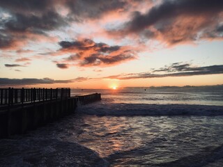 Obraz premium Seawall At Sunset