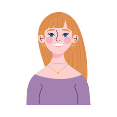 Illustration of Smiling Woman with Blonde Hair