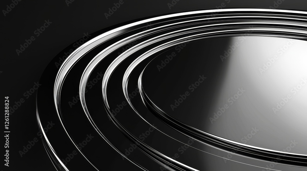 Poster captivating reflection of metal discs studio setting abstract photography minimalist environment clo
