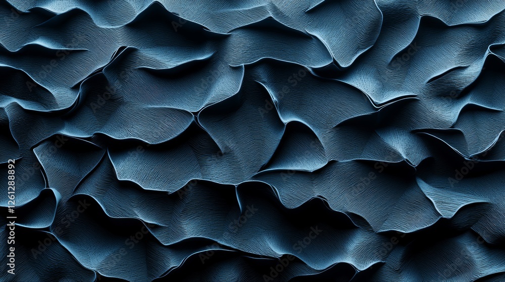 Poster textured blue waves abstract design digital art creative environment close-up view visual depth