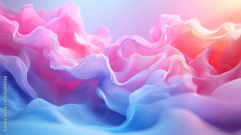 Aufkleber flowing fabric patterns abstract art soft textures colorful palette creative design visual inspirati