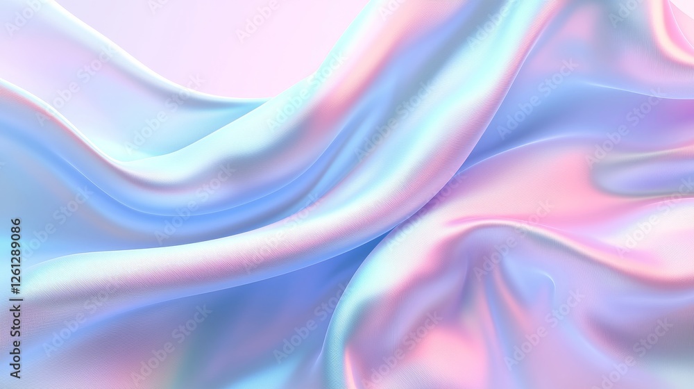 Poster flowing silk fabric texture studio setting abstract art soft colors close-up view elegance and luxur
